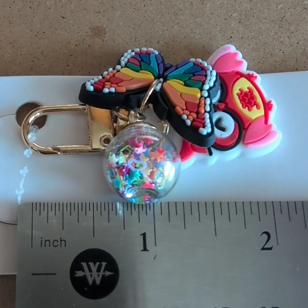 Colorful Owl and Butterfly Charm & Zipper Pull